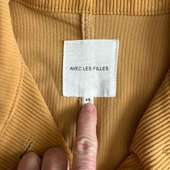Avec Les Filles Corduroy Shacket Jacket Mustard Yellow Size Xsmall - Picture 5 of 9
